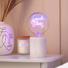 Load image into Gallery viewer, Led Text Bulb Marble Lamp